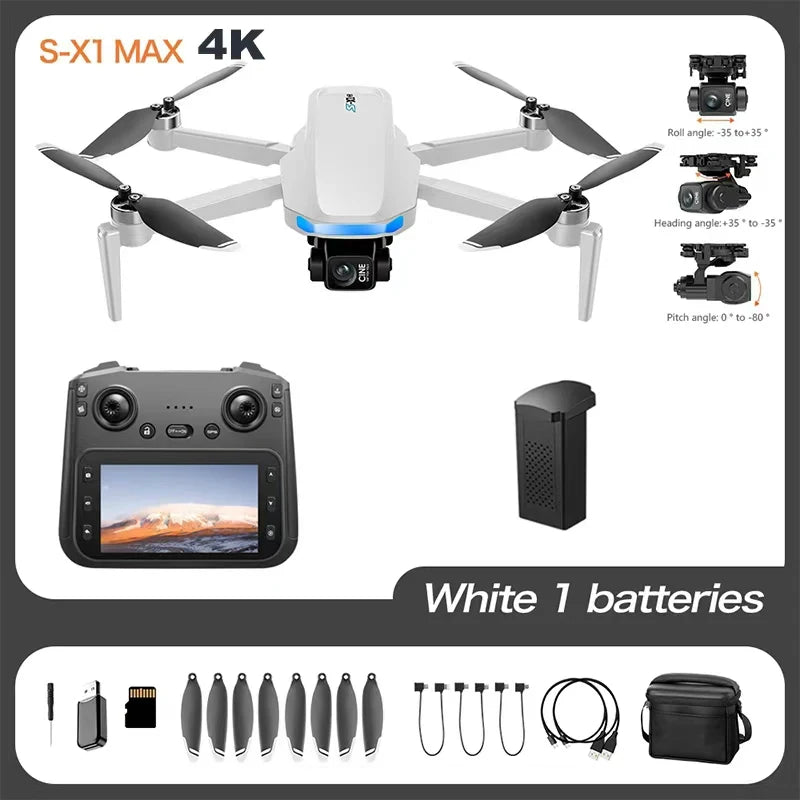 GPS S-X1 Drone Three-Axis Gimbal 8K Professional HD Camera WIFI 5G Brushless FPV Obstacle Avoidance Quadcopter Dron