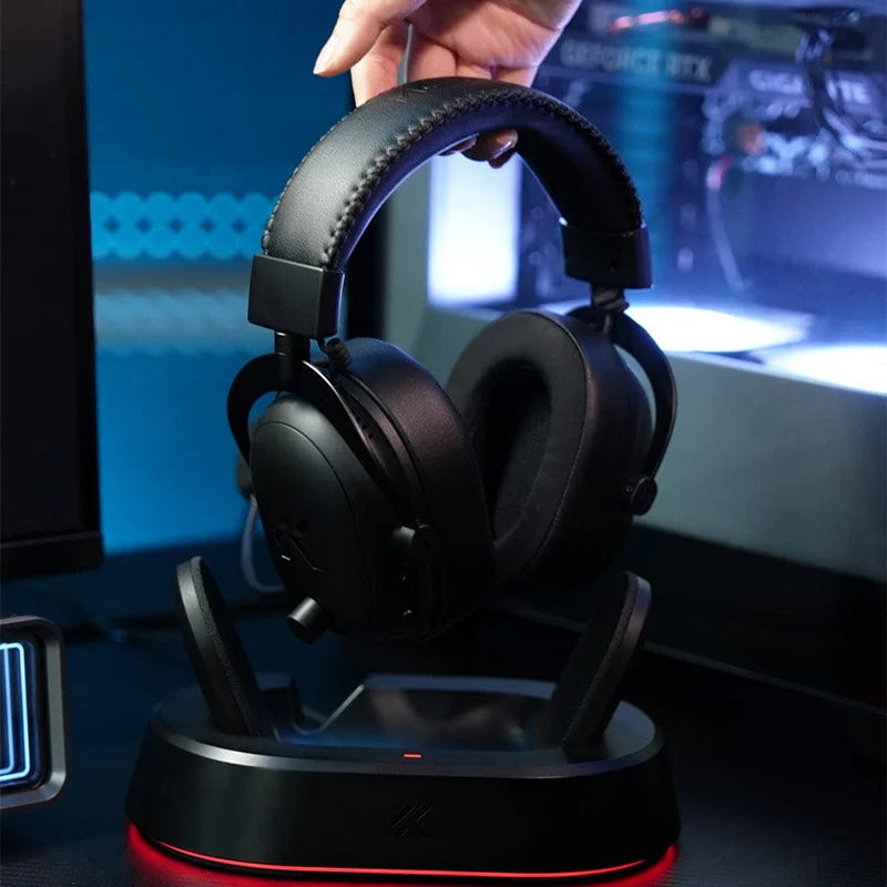 V9 Turbo + Wireless Gaming Headset 2000Mah Long Life Battery with Magnetic RGB Charging Dock 2.4G Low Latency Link