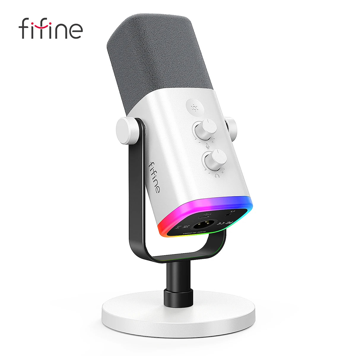 USB/XLR Dynamic Microphone with RGB Control/Headphone Jack/Mute,Mic for PC Gaming Recording Streaming Ampligame-Am8