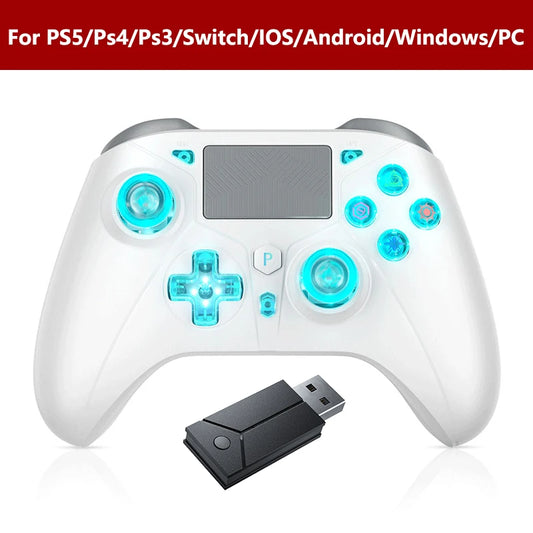 Gamepad for PS5/PC Console Wireless Controller, 6-Axis Gyro Dual Vibrate Hall Effect, W/ Turbo Touchpad, Gaming Control Joystick