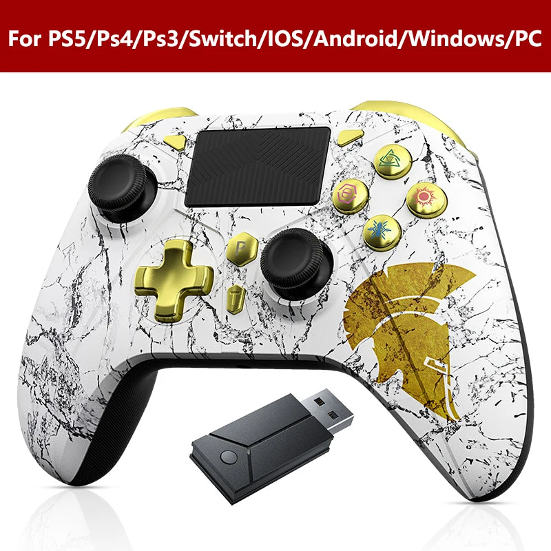 Gamepad for PS5/PC Console Wireless Controller, 6-Axis Gyro Dual Vibrate Hall Effect, W/ Turbo Touchpad, Gaming Control Joystick