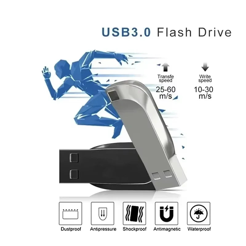 Flash Drive USB 3.0 Mini High Speed Metal Pendrive Stick Portable Drive Waterproof Memoria Storage 8GB U Disk Memory Stick