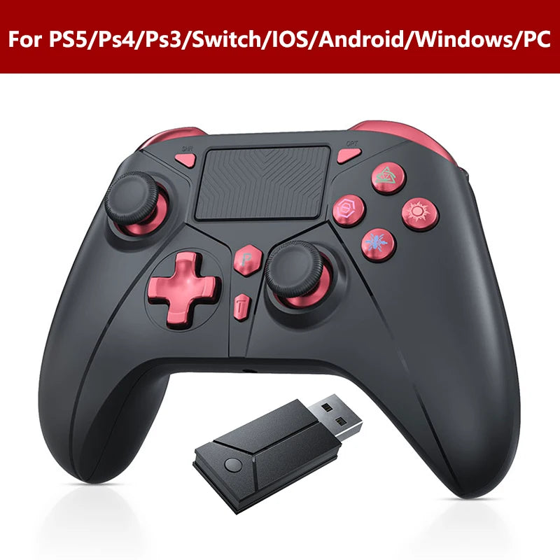 Gamepad for PS5/PC Console Wireless Controller, 6-Axis Gyro Dual Vibrate Hall Effect, W/ Turbo Touchpad, Gaming Control Joystick