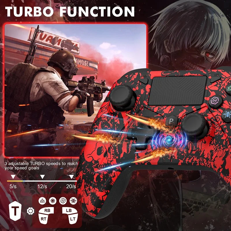 Gamepad for PS5/PC Console Wireless Controller, 6-Axis Gyro Dual Vibrate Hall Effect, W/ Turbo Touchpad, Gaming Control Joystick