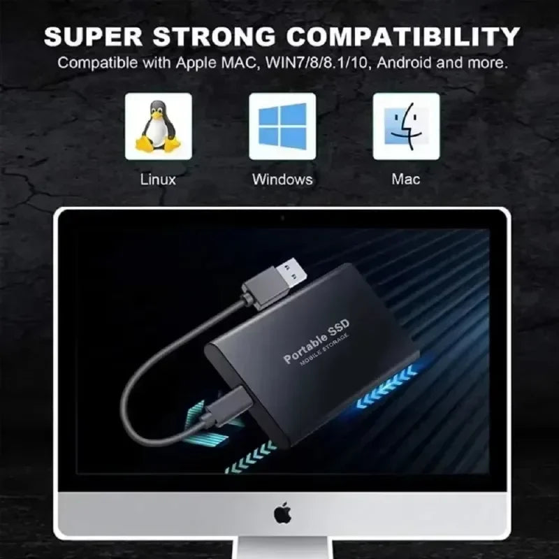 【Brand+】2026New External SSD 1TB/2TB/4TB Durable Portable Hard Disk High-Rate Original Solid-State Drive for Pc/Laptop/Phone/Mac