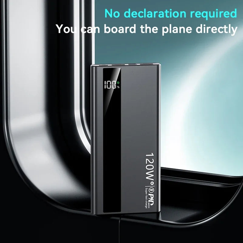 120W 500000Mah Power Bank High Capacity Super Fast Charge Portable External Battery Powerbank for Iphone Samsung 2026 New