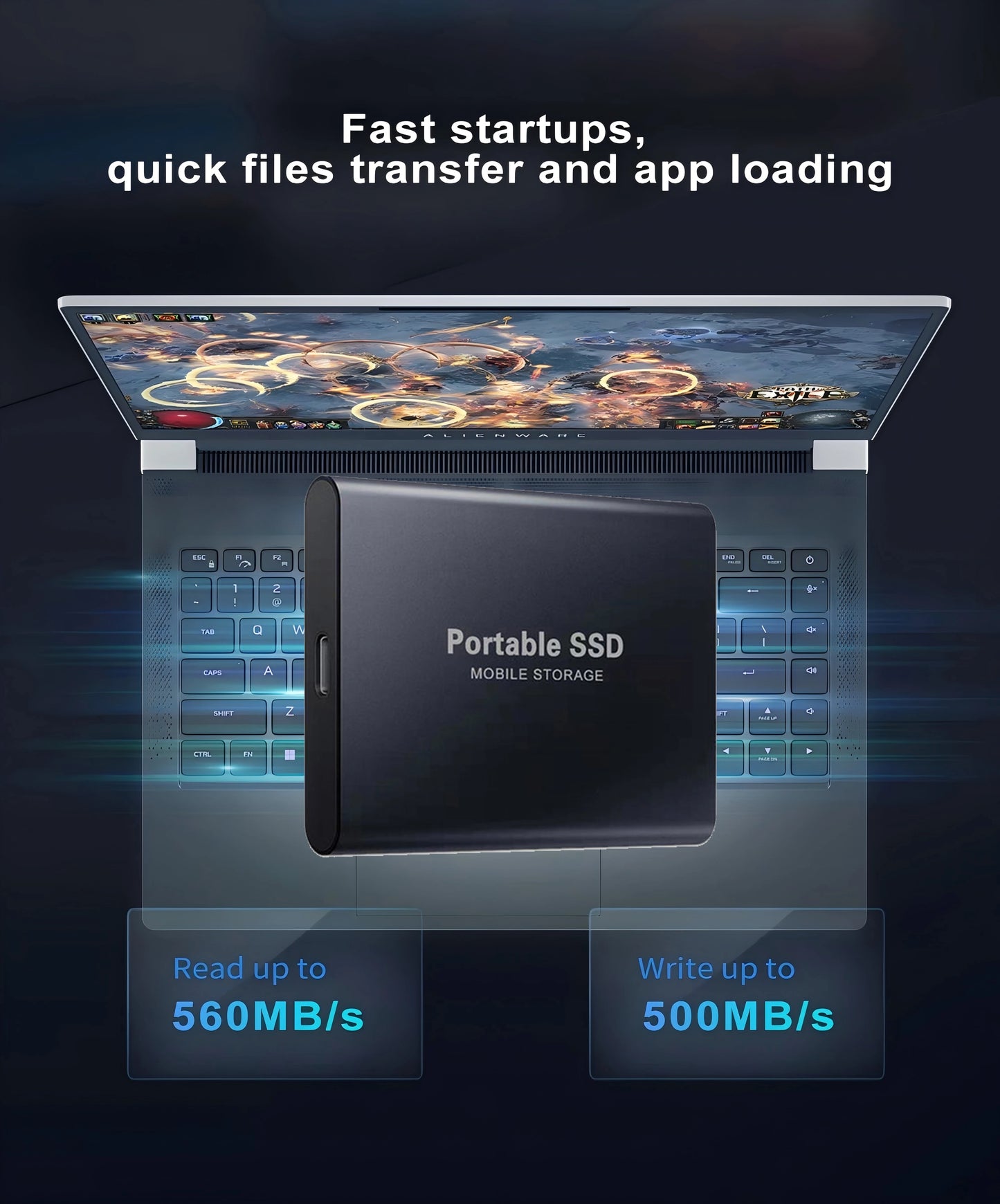 【Brand+】2026New External SSD 1TB/2TB/4TB Durable Portable Hard Disk High-Rate Original Solid-State Drive for Pc/Laptop/Phone/Mac
