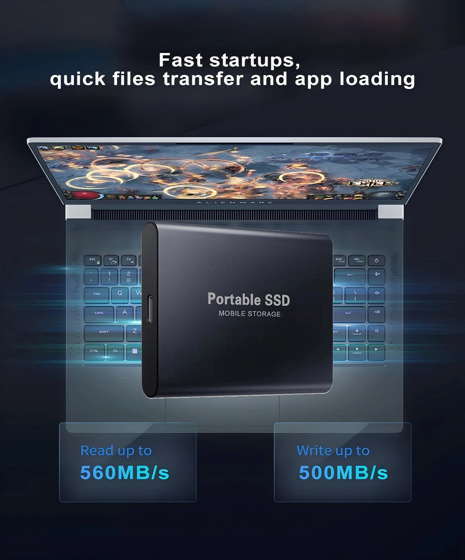 【Brand+】2026New External SSD 1TB/2TB/4TB Durable Portable Hard Disk High-Rate Original Solid-State Drive for Pc/Laptop/Phone/Mac