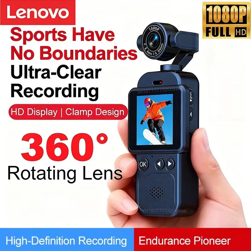 360° Handheld Chest Mount Action Cam 1080P HD Anti-Shake Wifi Portable Long Battery Life Full View Recording for Cycling