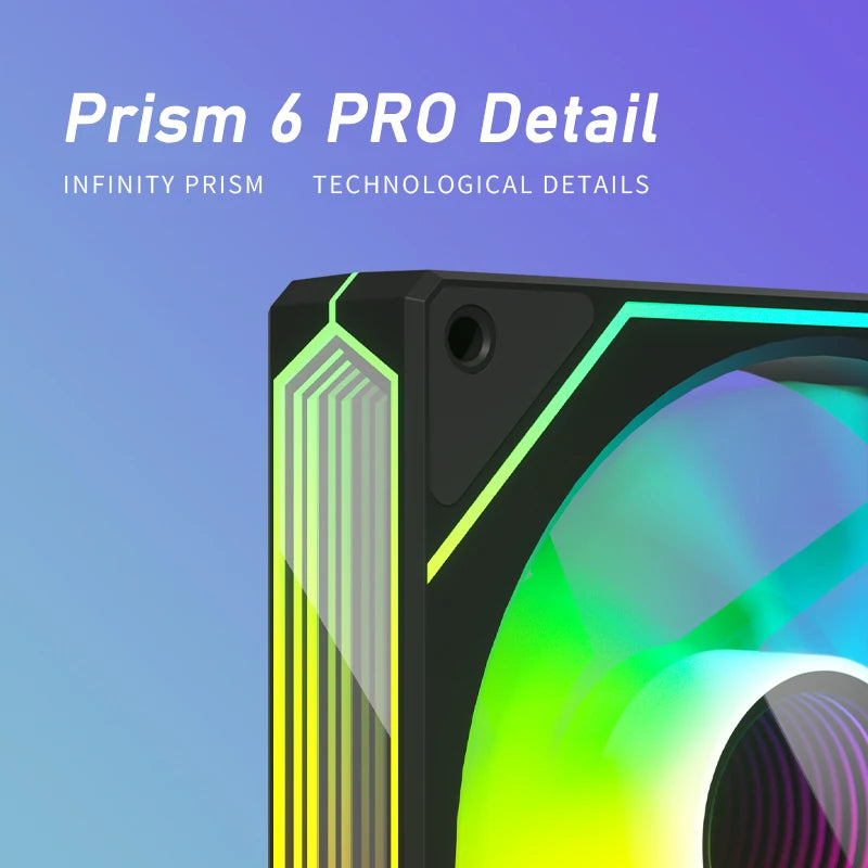 Prism 6 PRO Computer Chassis Fan 12Cm ARGB Motherboard Lighting Sync 4PIN PWM Quiet Cooling Fan