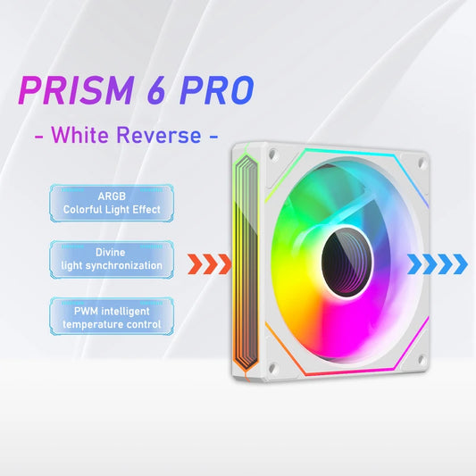 Prism 6 PRO Computer Chassis Fan 12Cm ARGB Motherboard Lighting Sync 4PIN PWM Quiet Cooling Fan