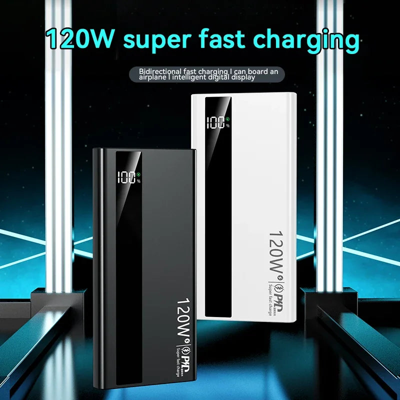 120W 500000Mah Power Bank High Capacity Super Fast Charge Portable External Battery Powerbank for Iphone Samsung 2026 New