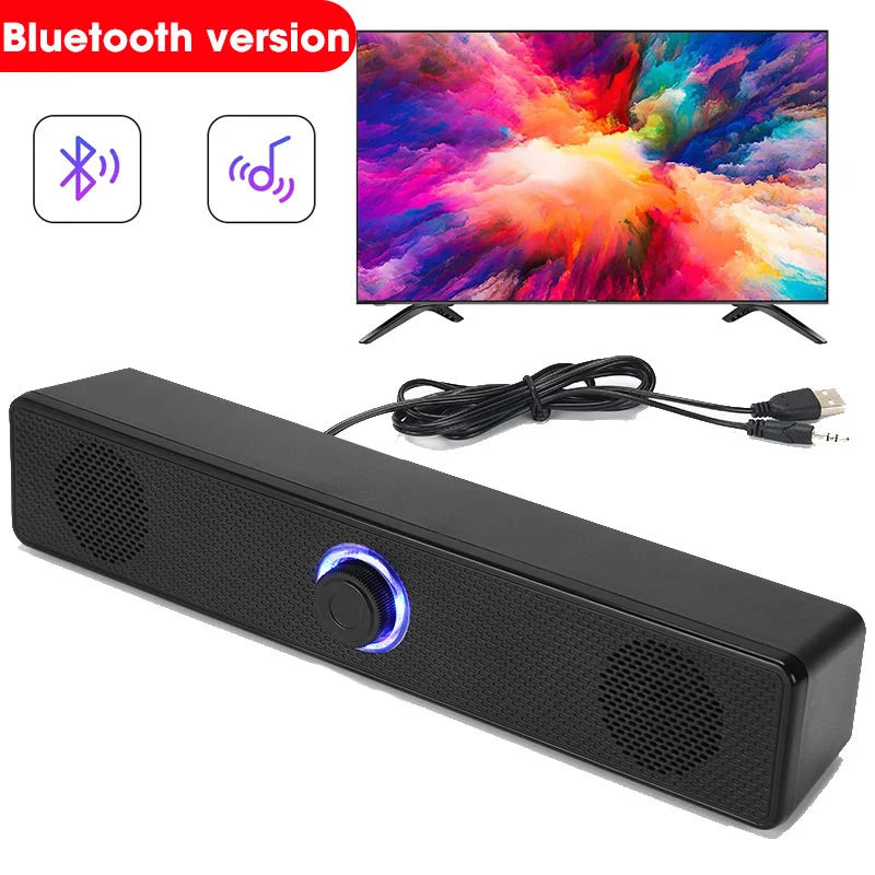 BT5.0 Soundbar Speaker Wired Wireless Dual Mode 9D Surround Stereo Bass Anti-Interference for PC TV Phone Gaming