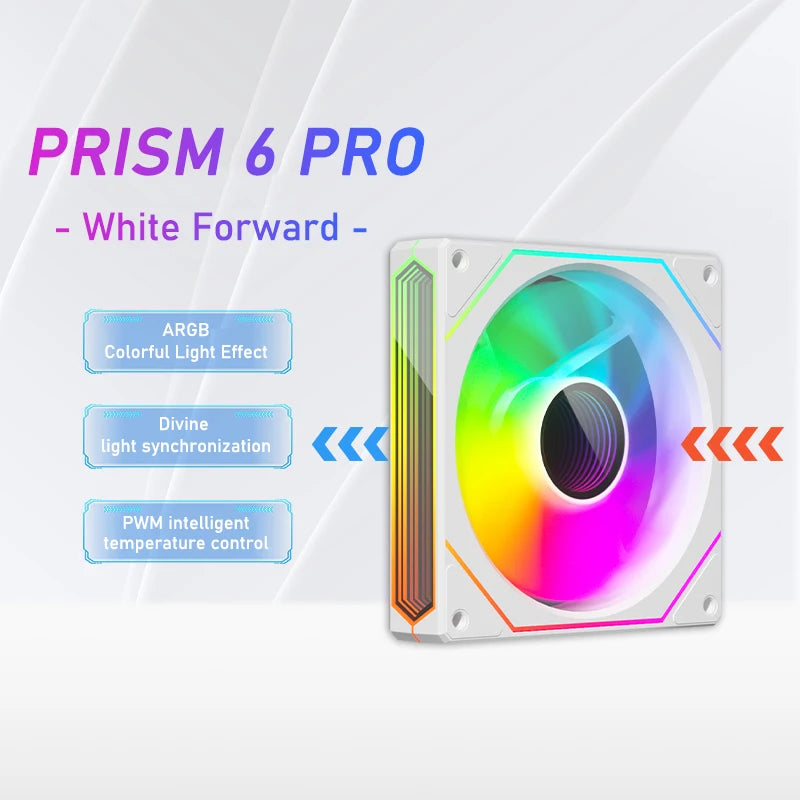 Prism 6 PRO Computer Chassis Fan 12Cm ARGB Motherboard Lighting Sync 4PIN PWM Quiet Cooling Fan