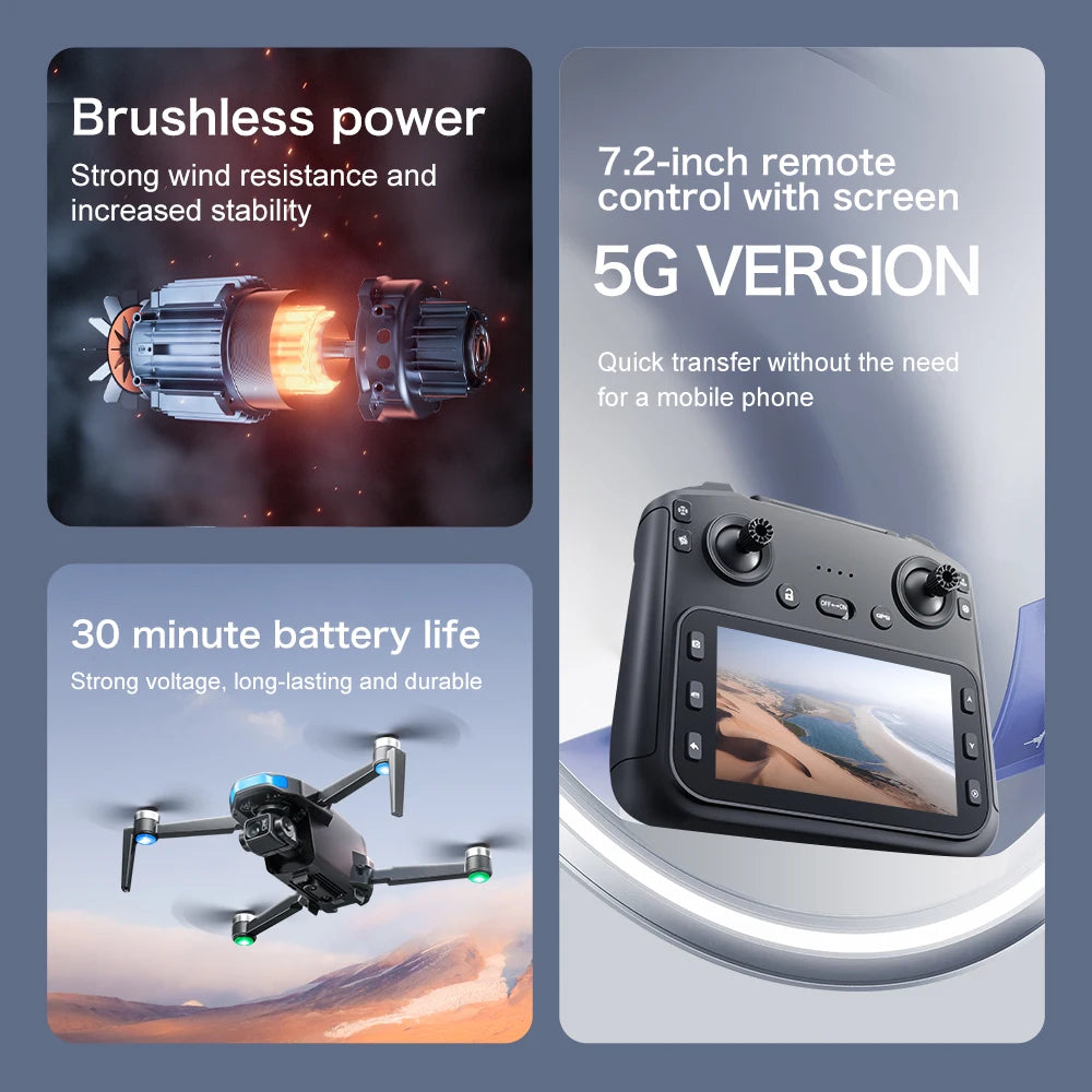 GPS S-X1 Drone Three-Axis Gimbal 8K Professional HD Camera WIFI 5G Brushless FPV Obstacle Avoidance Quadcopter Dron