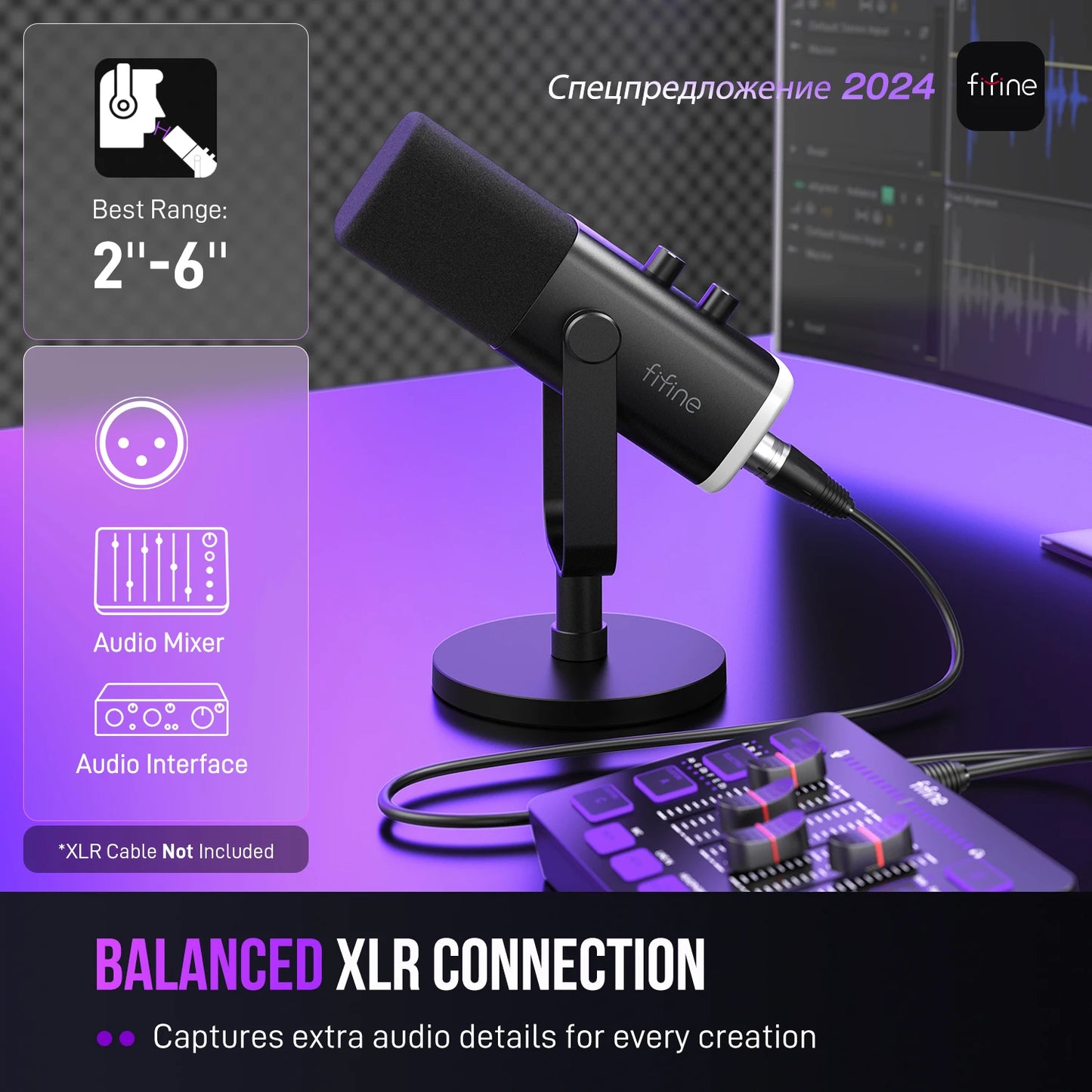 USB/XLR Dynamic Microphone with RGB Control/Headphone Jack/Mute,Mic for PC Gaming Recording Streaming Ampligame-Am8