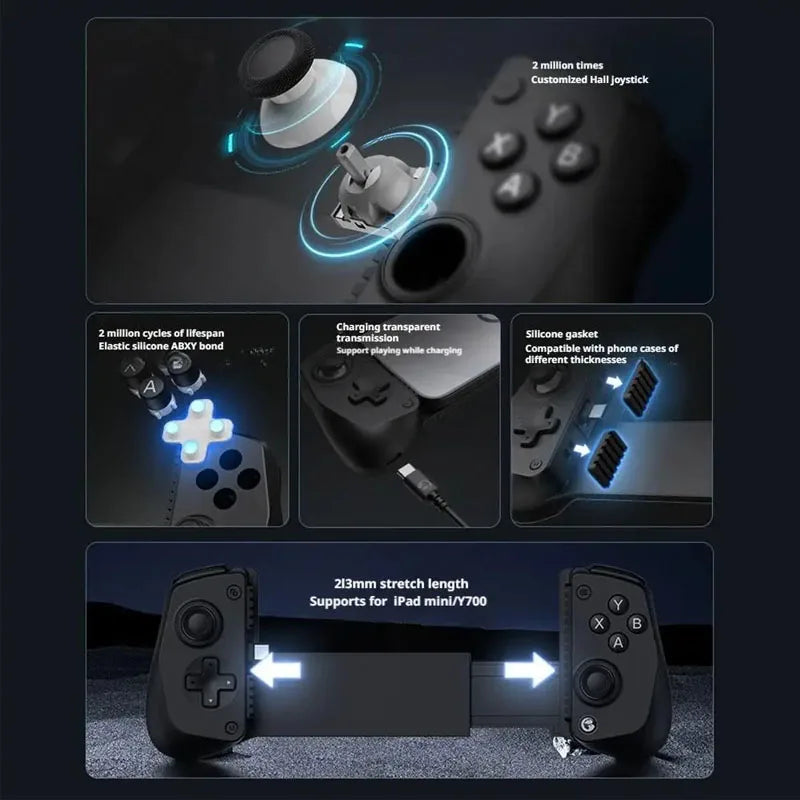 Mobile Game Controller 1Pcs Stretchable Handle for IOS & Android Type-C Gaming Peripheral Games Controller for X5 Lite